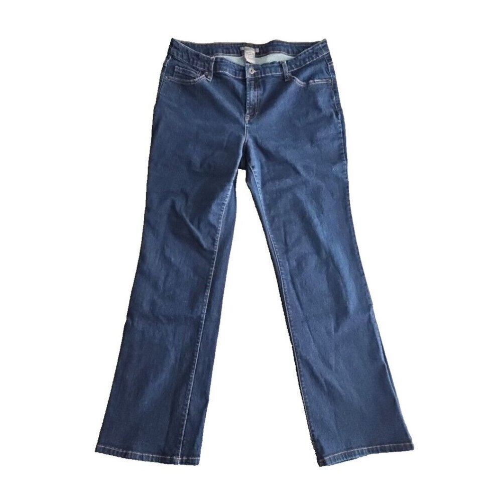 Su & Lola Jeans Women's‎ Size 16 (34x30) Dark Wash Stretch Wide Leg RN# 98966
